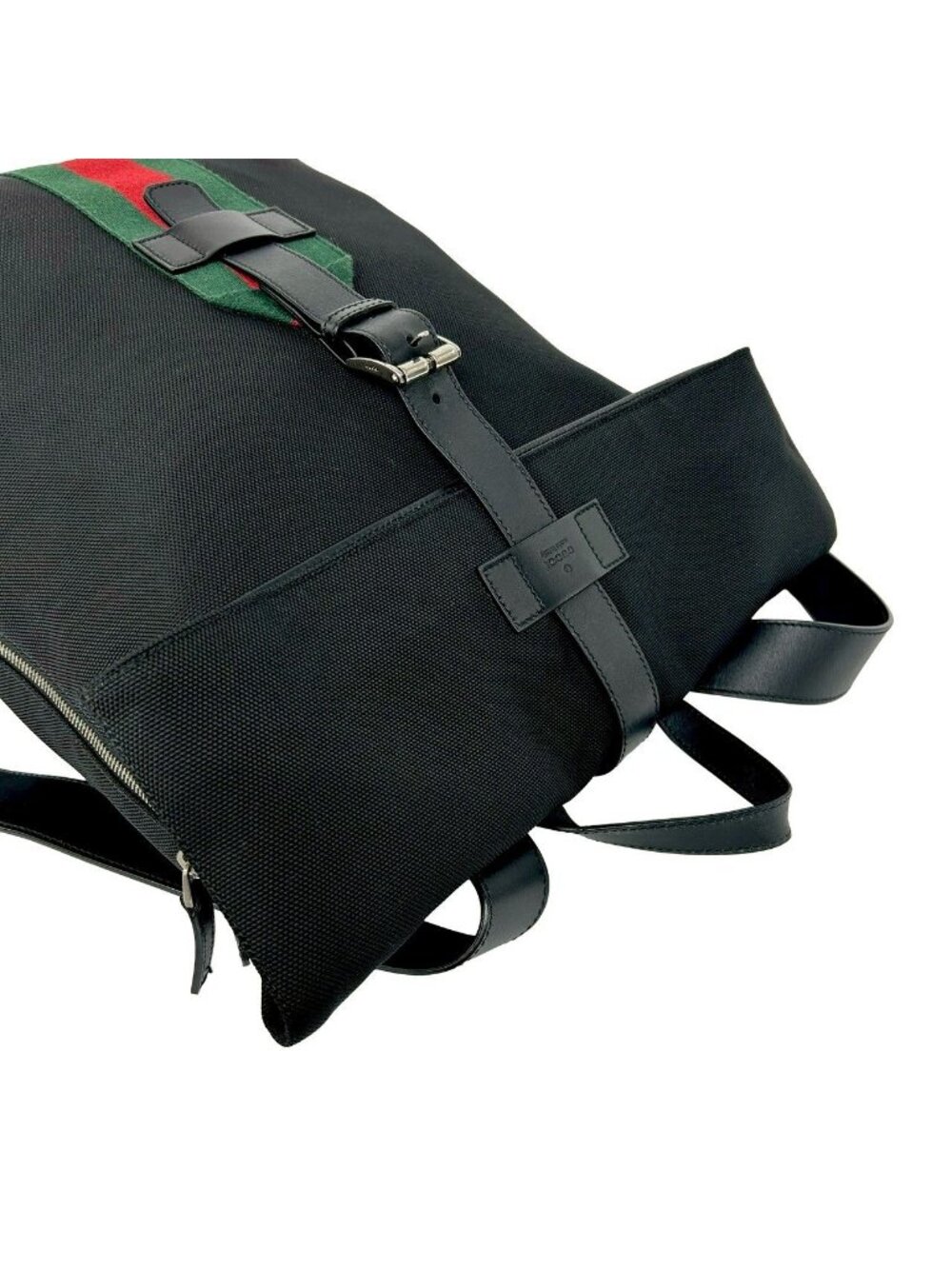 Gucci Sherry Line Web Canvas Leather Backpack Black - Picture 4 of 10